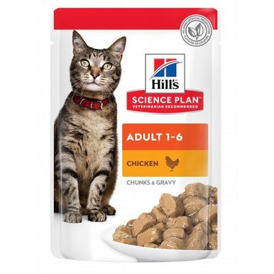Hill's Adult Cat Food Chicken Wet Pouches 85g pet product in Qatar
