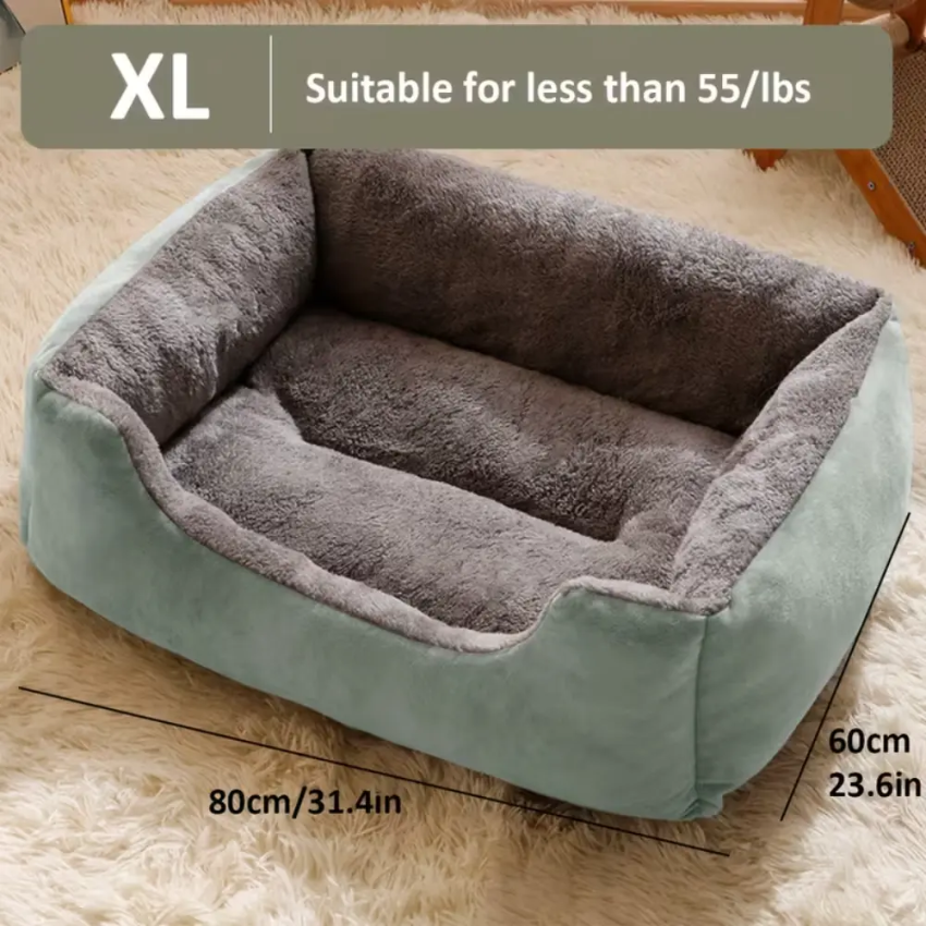 Winter Dog House Bed – Green | 80×60cm