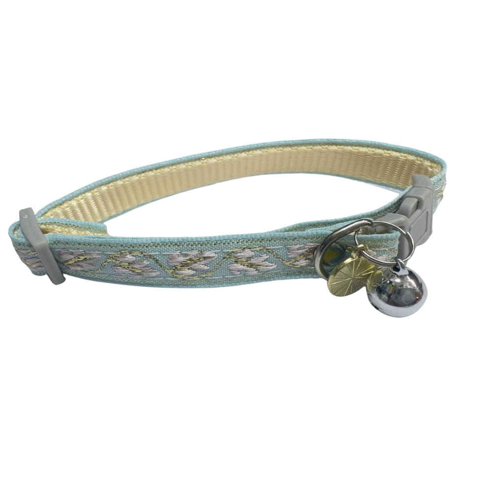 Floral Jacquard PET Collar Sky Blue