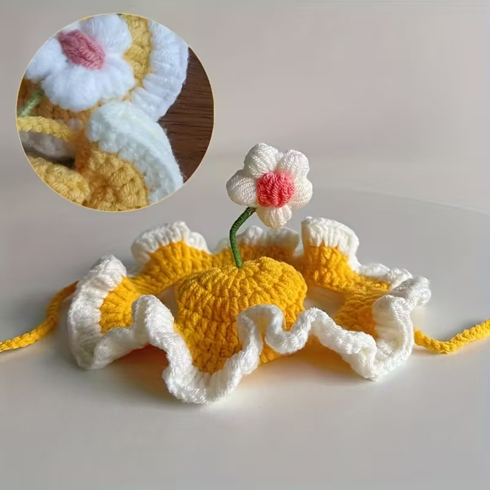 Rodafn Floral Cat Party Hat – Medium Yellow pet product in Qatar