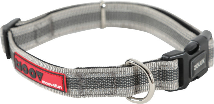 Zolux Moov Adjustable Dog Collar Grey, 15 mm pet product in Qatar