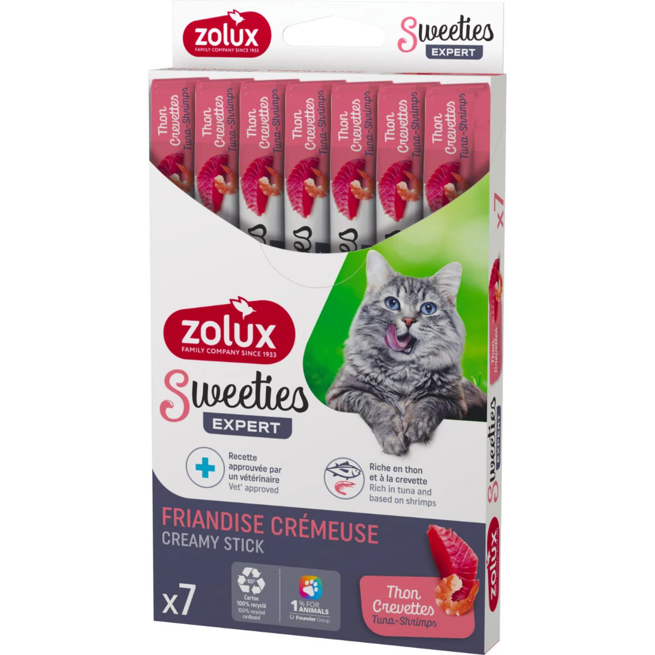 Zolux Sweeties Tuna Shrimp Creamy Stick Cat Treat pet product in Qatar