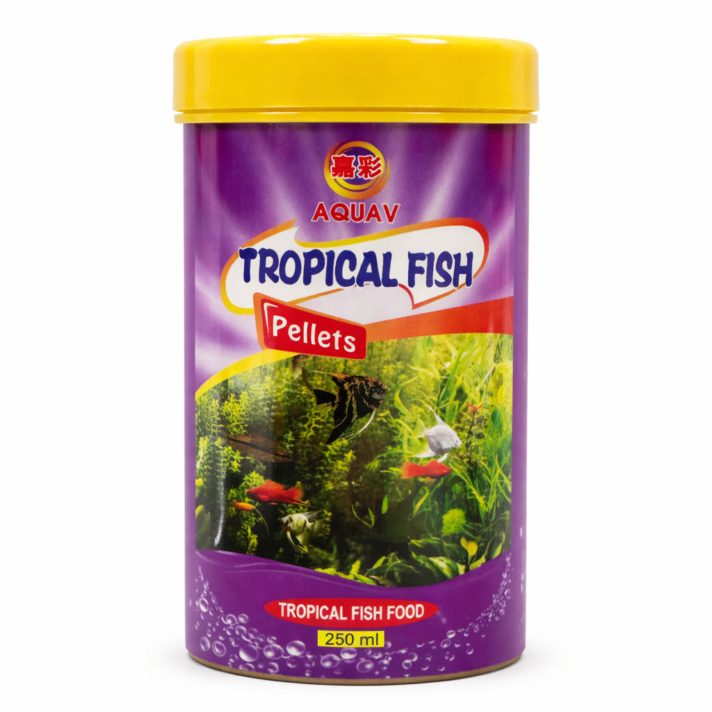 Aquav Tropical Pellets Fish Food 250 ML pet product in Qatar
