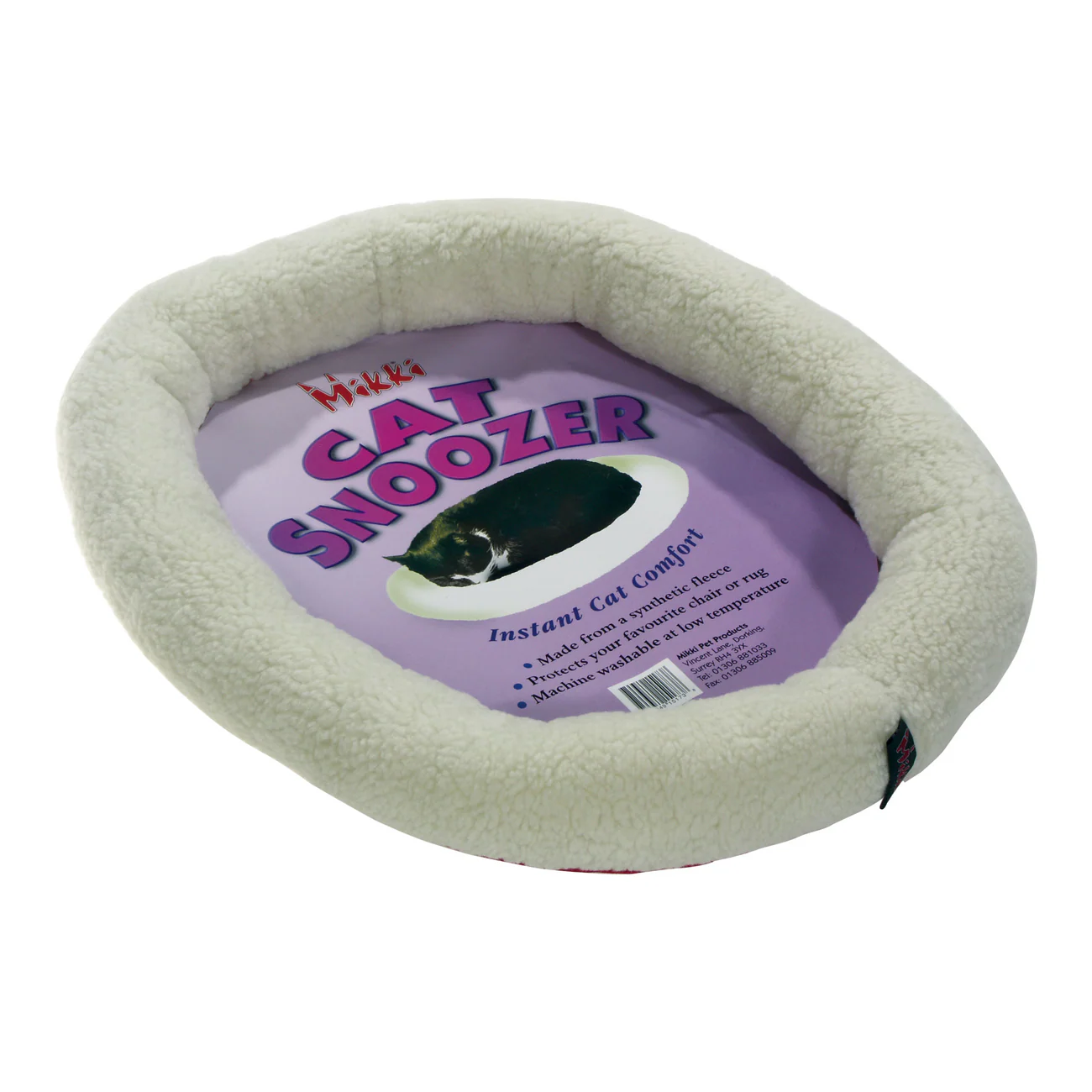 Mikki Cat Snoozer Pet Bed Pillow, Medium, White pet product in Qatar