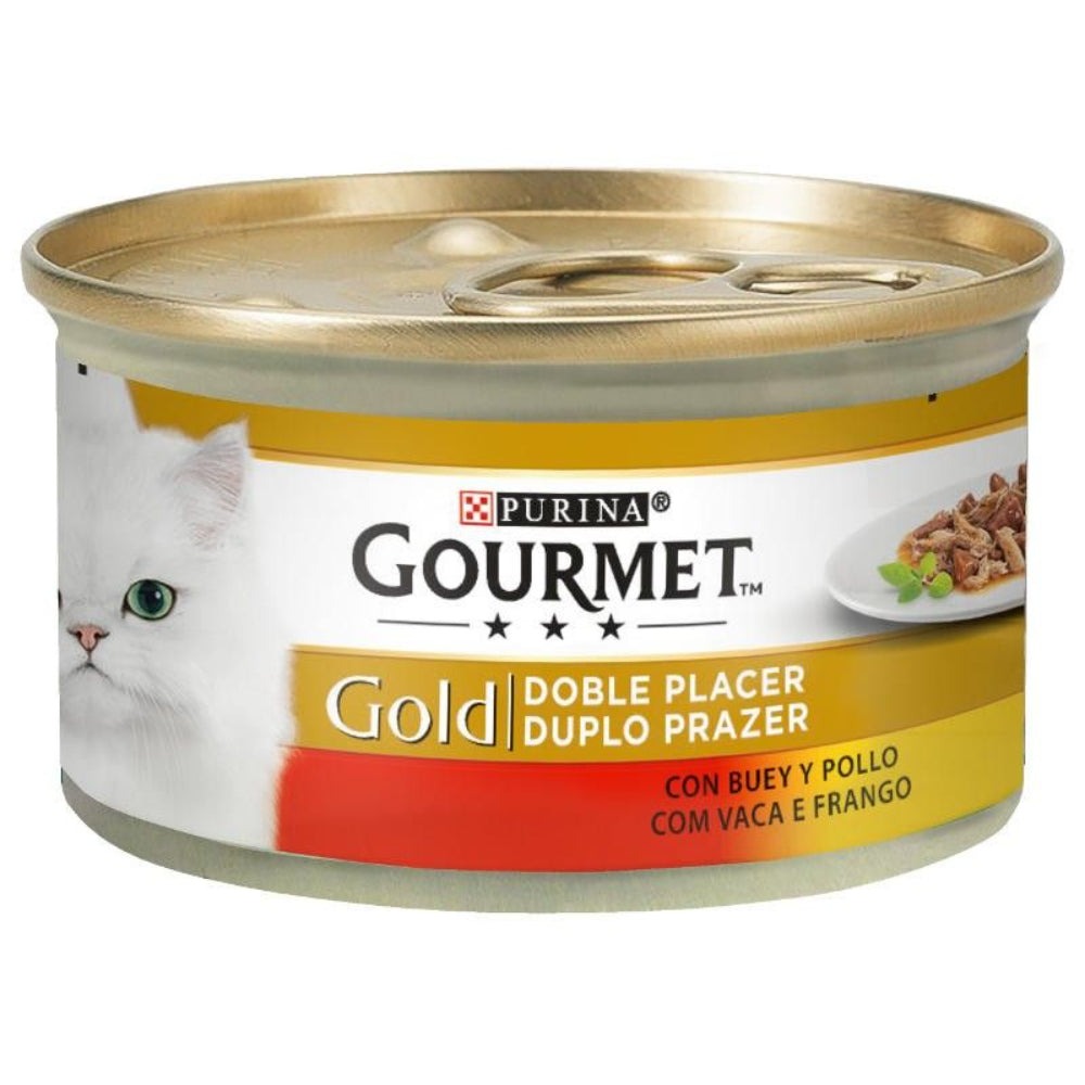 Gourmet Gold Duot Beef & Chicken Cat Wet Food 85g pet product in Qatar