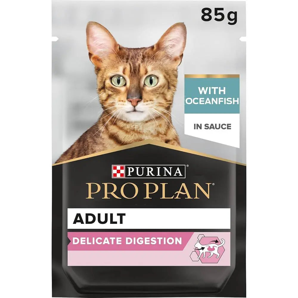 Purina Pro Plan Ocean Fish Gravy Adult Wet Cat Food 85g x 10 pet product in Qatar