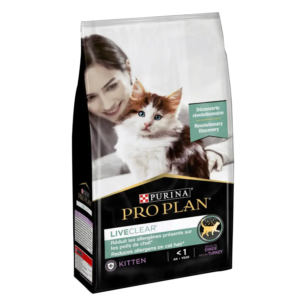Purina Pro Plan Liveclear Kitten Allergen Reducing Dry Cat Food Turkey 1.4 Kg pet product in Qatar
