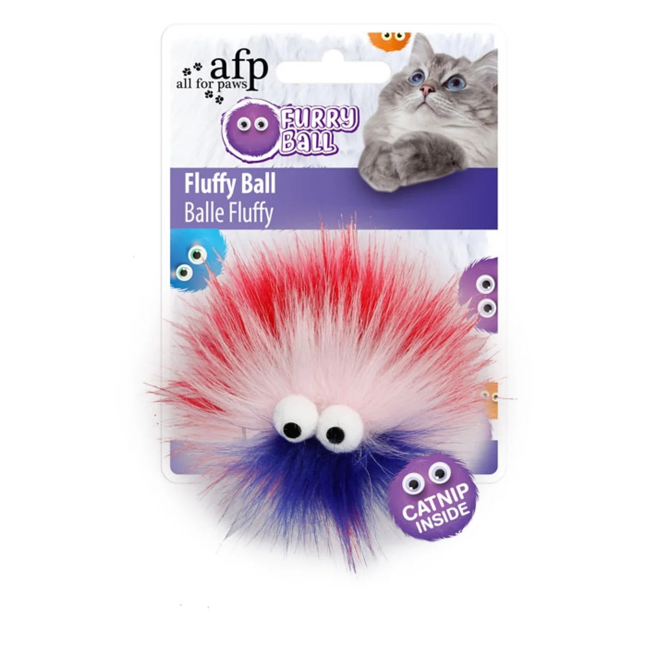 AFP Fluffy Ball Red Cat & Dog Toy pet product in Qatar