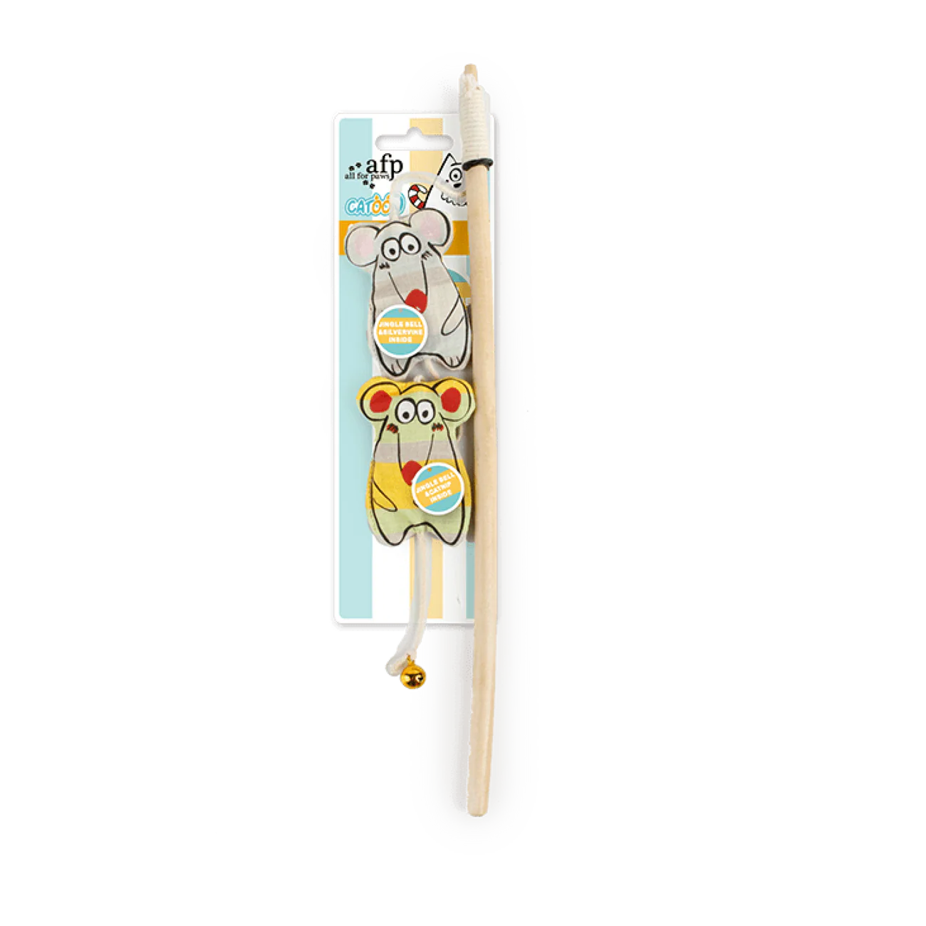 AFP Catoon Curious Mice Wand Dog & Cat Toy pet product in Qatar