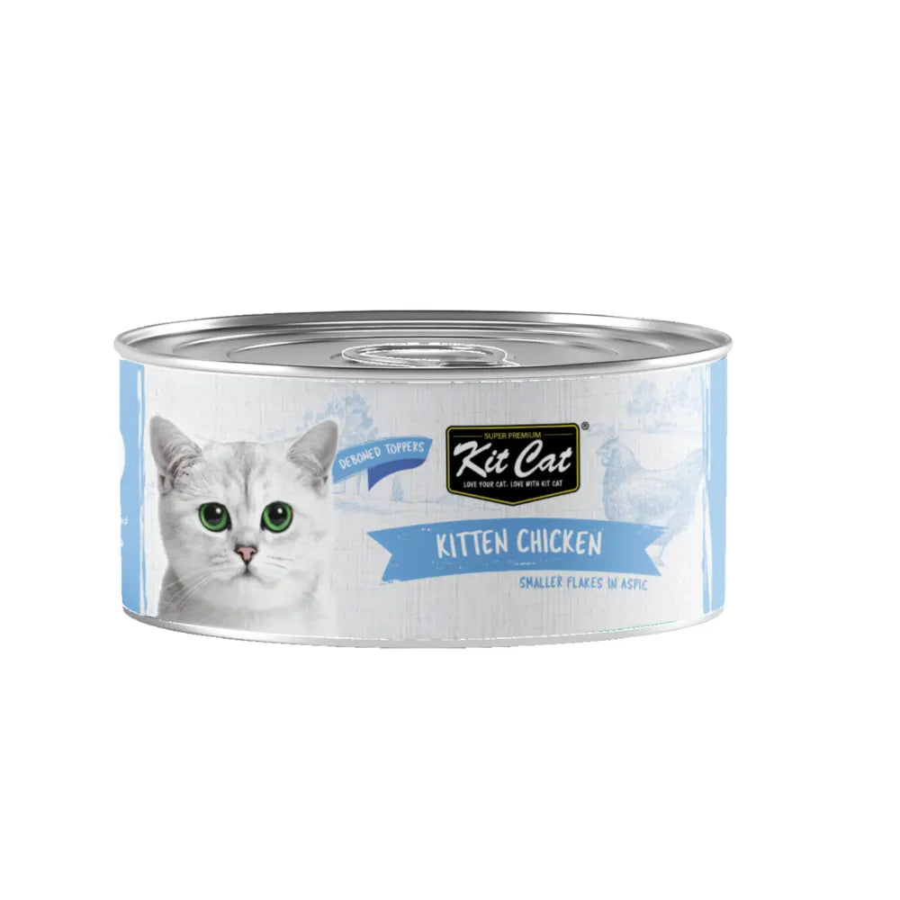 Kit Cat Kitten Chicken Flakes Aspic Cat Wet Food 80g pet product in Qatar