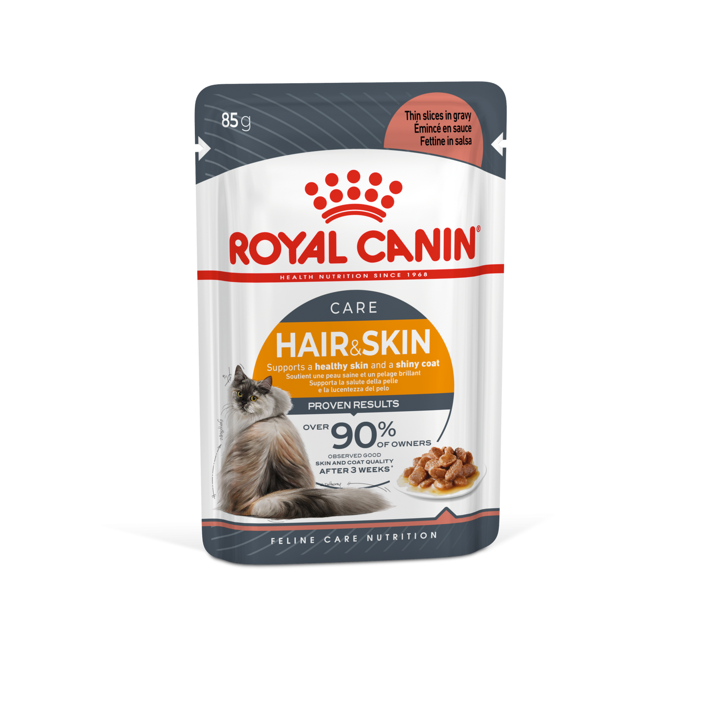 Royal Canin Hair & Skin Gravy Cat Wet Pouches 85g pet product in Qatar