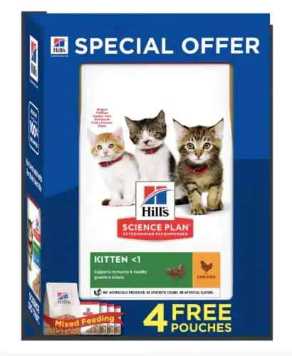 Hills Kitten Chicken 1.5kg + 4 FREE rc Pouches