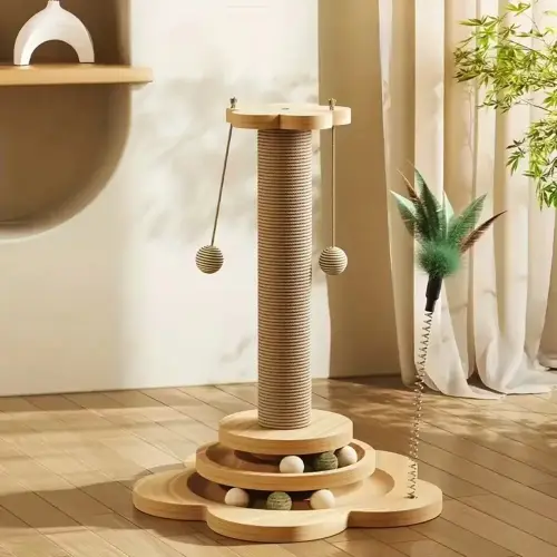 Cat Scratching Tower Ball Track