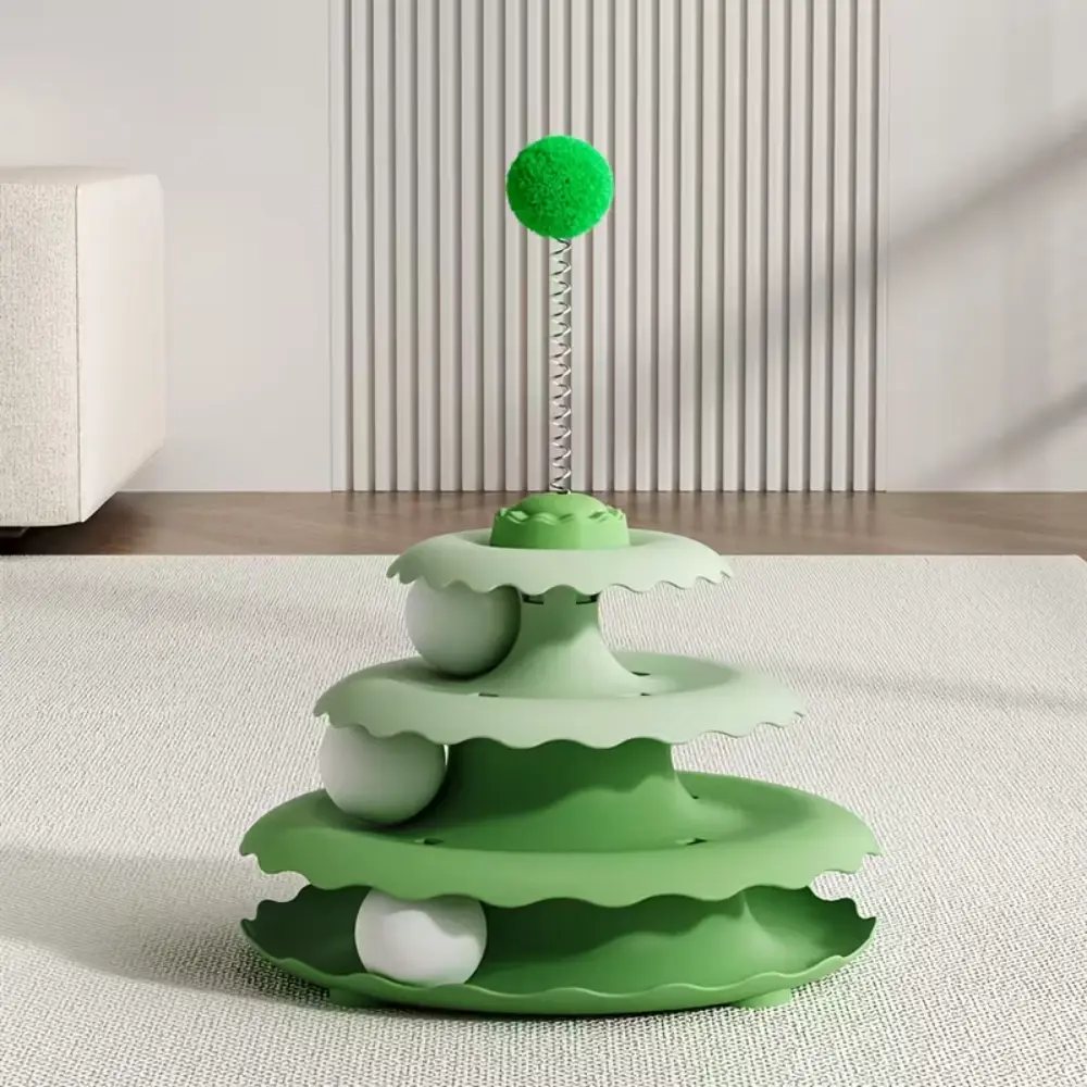 3 Rotating Ball Track Cat Toy Tower GR