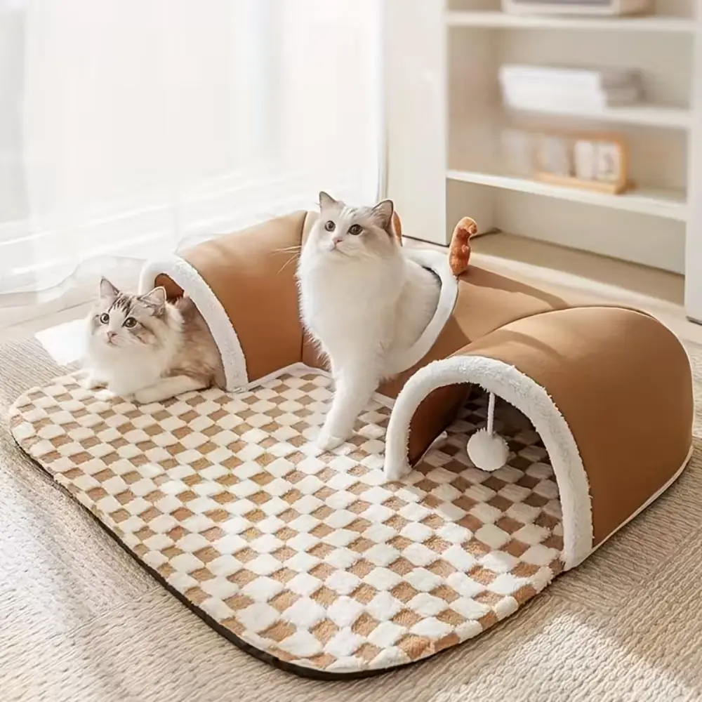 Cat Bed Tunnel & Scratcher Removable Cover