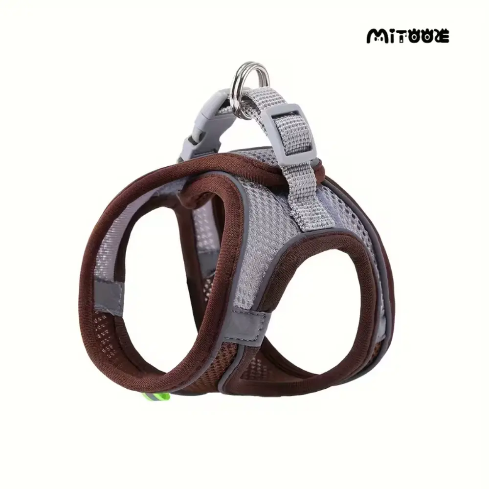 Mesh No Pull Pet Harness Coffee M by General — Pet Accessories — Pet Glow Qatar