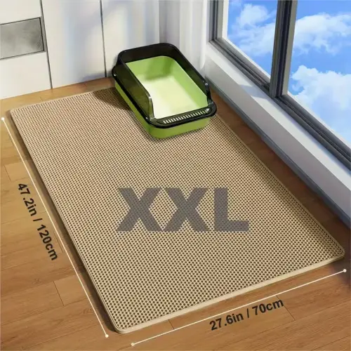 Cat Litter Trapping Mat XXL 119.89 x 70.1 cm Beige