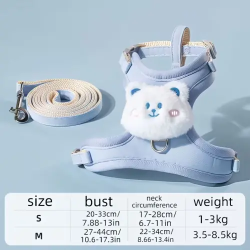 IShape Dog Harness & Leash Set Sky Blu S