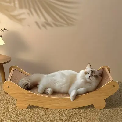 Cat Hammock Scratcher Bed Wood Grain