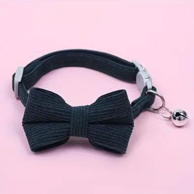 Corduroy Bow Cat Collar BLish GR
