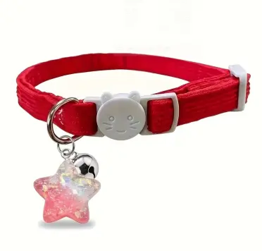 Star Pendant Cat Collar Red by General — Cat Accessories — Pet Glow Qatar