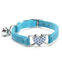 Heart Bell Cat Collar sky Blu