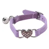 Heart Bell Cat Collar Light Violet