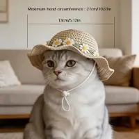 Daisy Pet Straw Hat by General — Pet Accessories — Pet Glow Qatar
