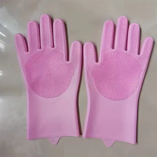 Silicone Gloves Pet Bathing Grooming Pink 28 x 12 cm by General — Pet Accessories — Pet Glow Qatar