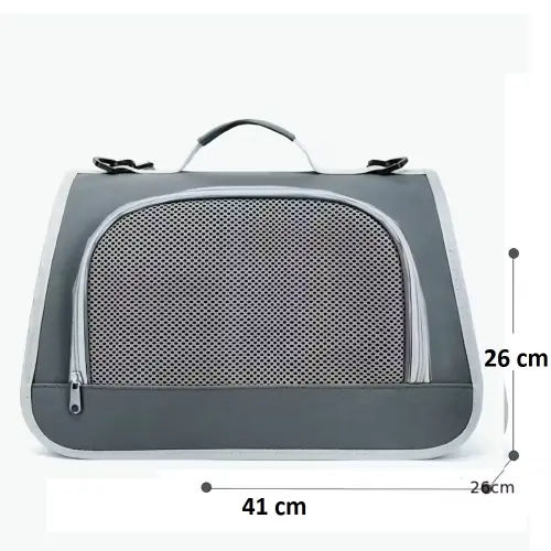 Soft Cat Carrier Travel Bag S to M Grey