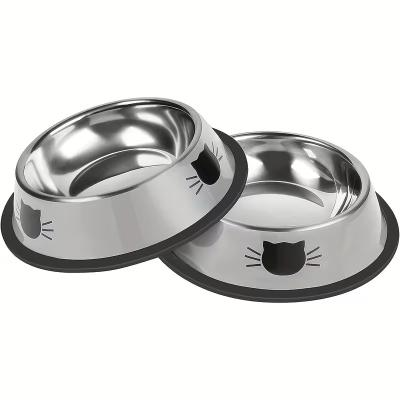 Stainless Steel Anti Slip Cat Bowl by General — Health & Supplements — Pet Glow Qatar