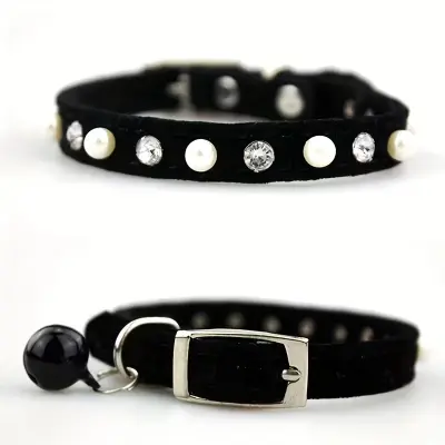 Rhinestone Cat & S Dog Collar Bell BL by General — Pet Bedding — Pet Glow Qatar