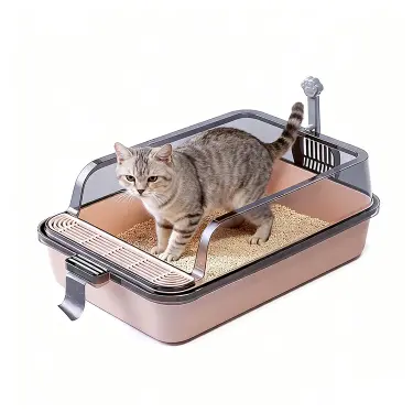 Cat Litter Tray Brown L 53cm X 35cm X 19CM