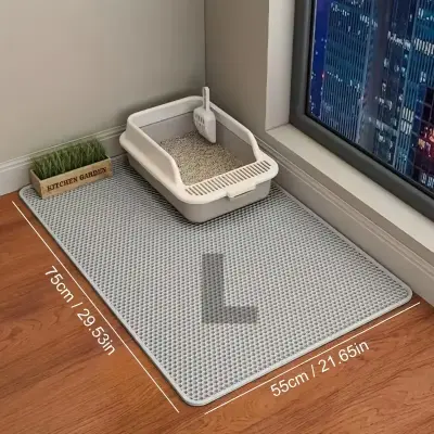 Cat Litter Mat Grey L 75x55cm