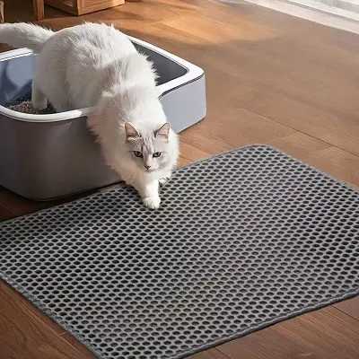 Cat Litter Mat Grey 75x55cm Easy Clean Design