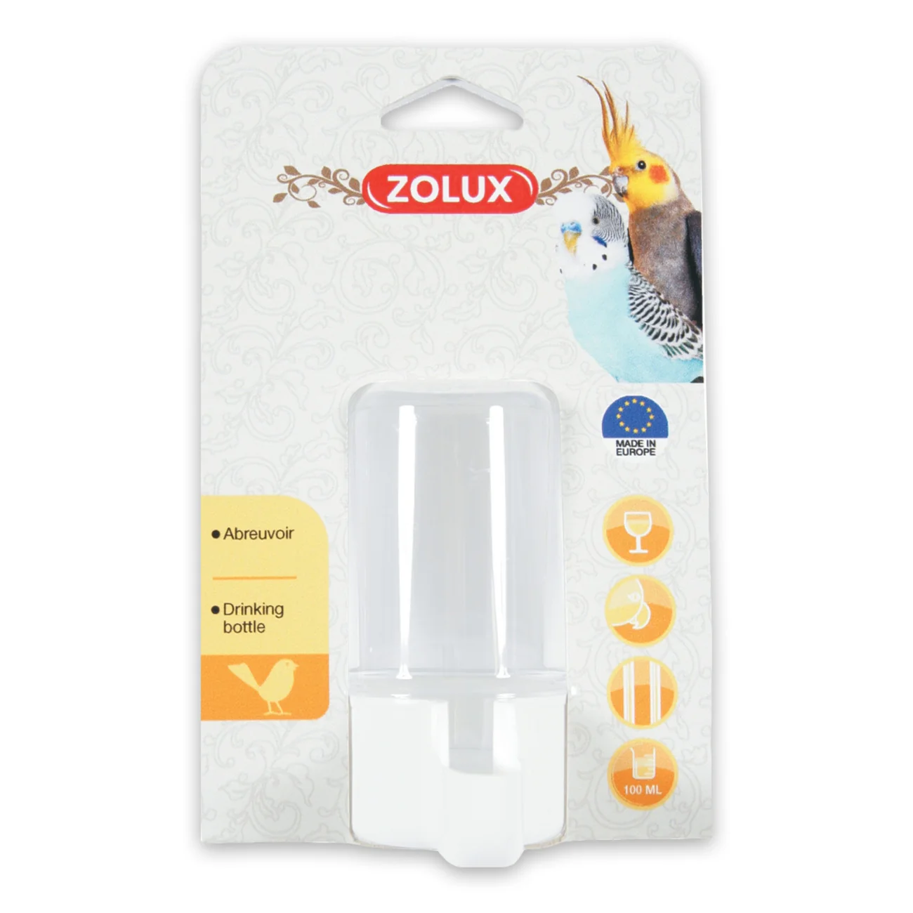 Zolux Drinking Bottle Hanging 100 ml by Zolux — Pet Accessories — Pet Glow Qatar