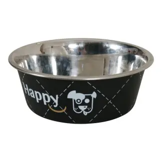Zolux Happy Stainless Steel Dog Bowls Black, 0.8 L by Zolux — Pet Accessories — Pet Glow Qatar