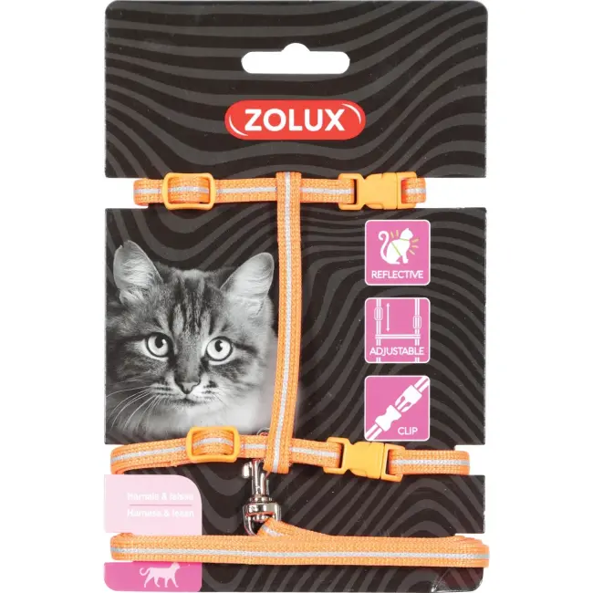 Zolux Cat Harness & Leash Kit Orange by Zolux — Cat Accessories — Pet Glow Qatar