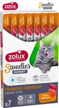 Zolux Sweeties Tuna Salmon Creamy Stick Cat Treat 7pcs