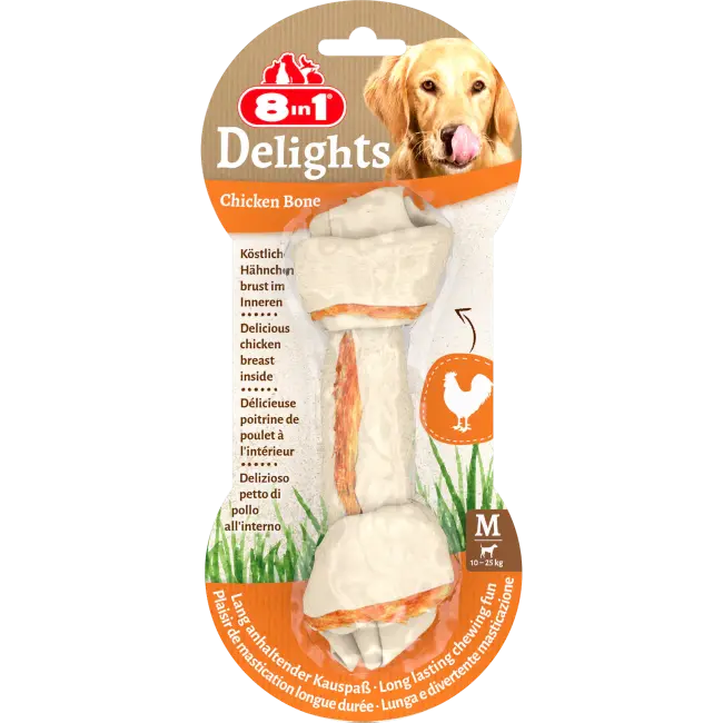 8in1 Delights Chicken Bones Medium Dog Snack 65g