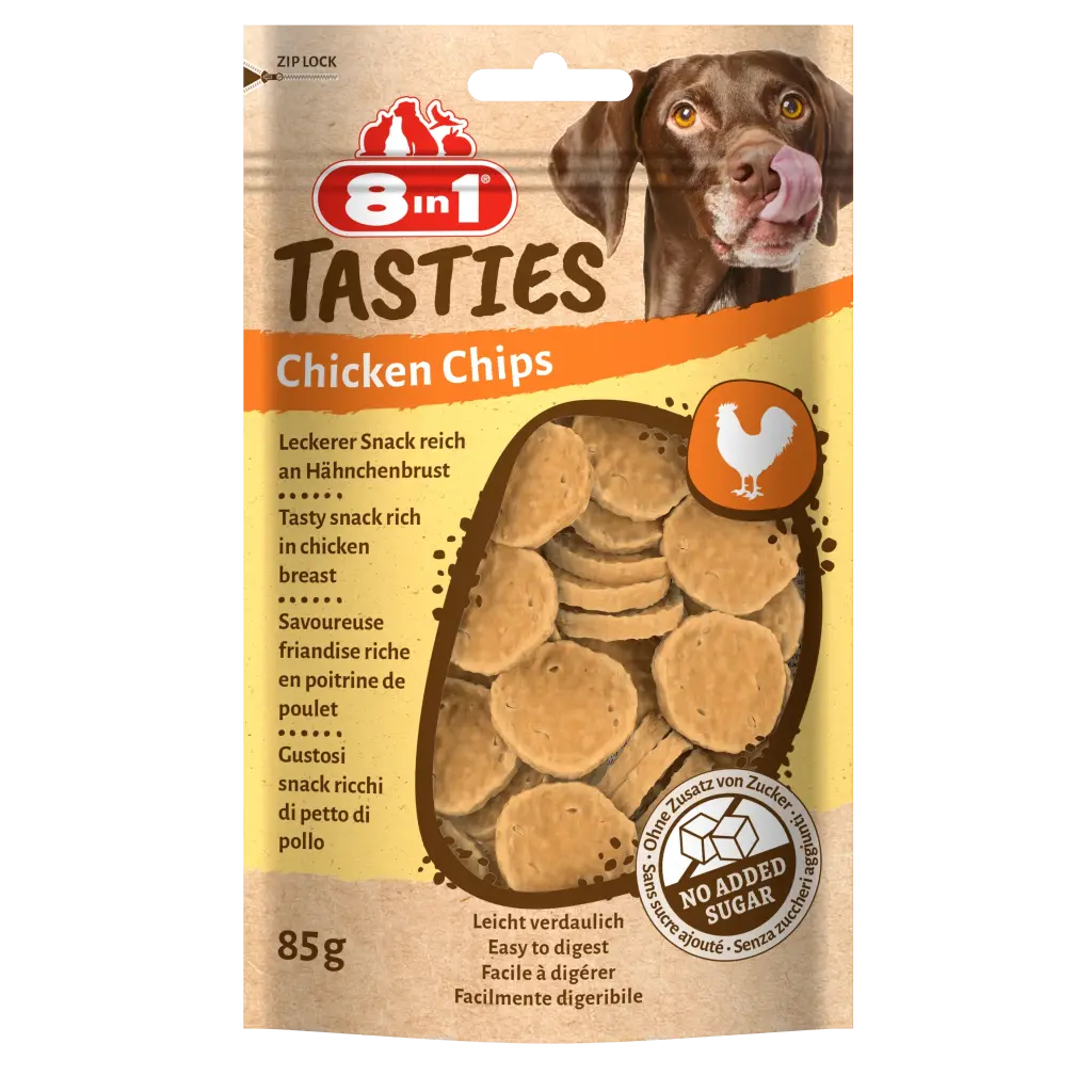 8in1 Tasties Chicken Chips Dog treat 85g