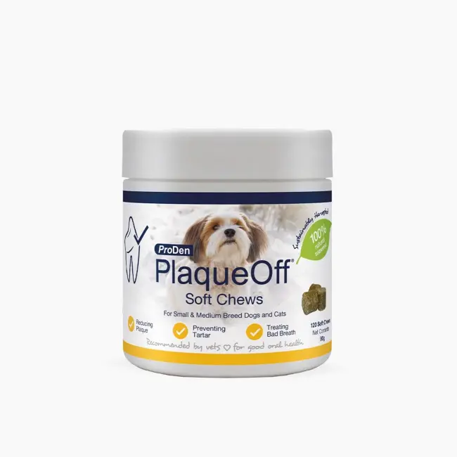 ProDen PlaqueOff Soft Chews for Small and Medium Dogs, 120 chews, 90 g by ProDen — Dog Hygiene — Pet Glow Qatar