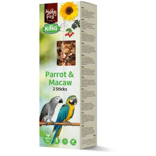 Hobby First King Parrot & Macaw Bird Food Stick 90gx2