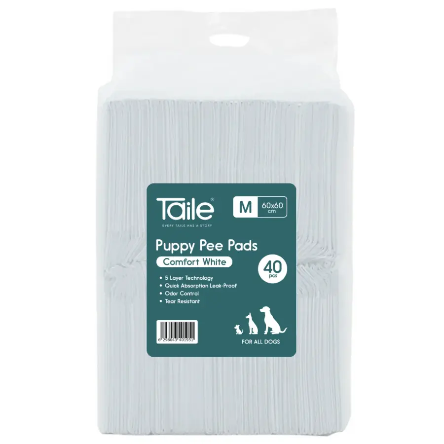 Puppy Pee Pads Comfort White, 40/pk, 60 x 60 cm