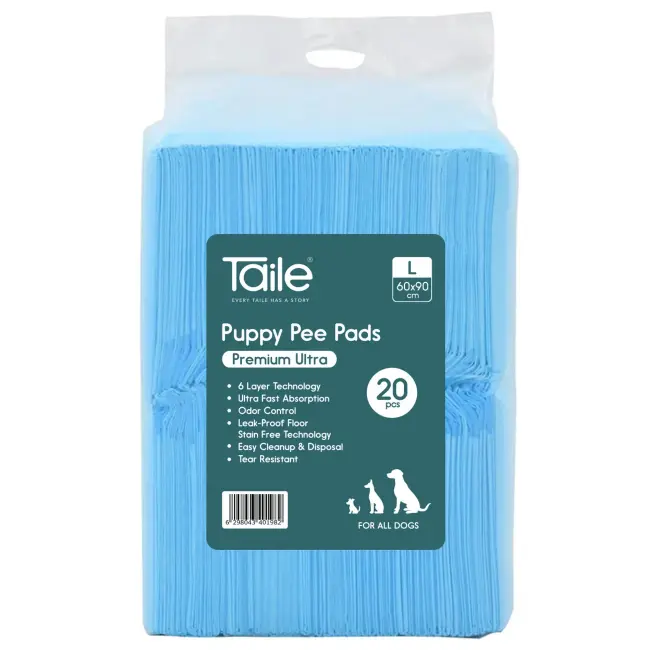 Puppy Pee Pads Premium Ultra Blue, 20/pk, 60 x 90 cm by Taile — Dog Hygiene — Pet Glow Qatar