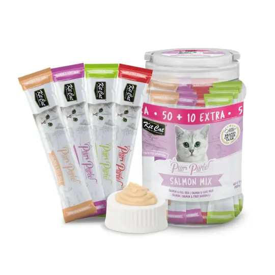Kit Cat Purr Puree Salmon Mix 900g 60 Sachets x 15g