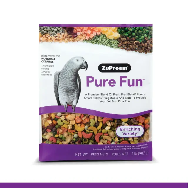 Zupreem Pure Fun Large Parrot Bird Food 2 Ls (0.91 kg)