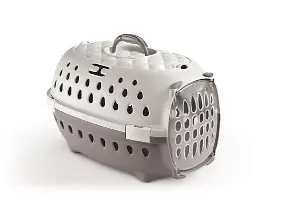 Pet Carrier Travel Chic Light Dove Grey/White