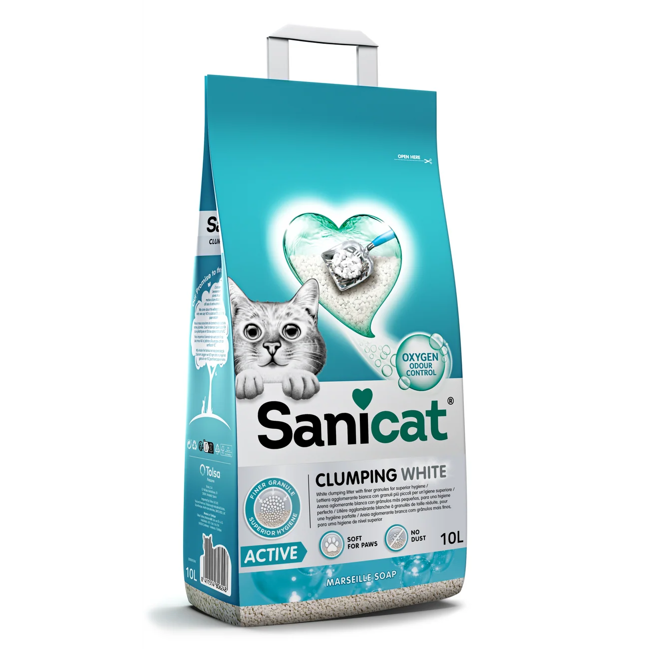 Sanicat Clumping White Active Cat Litter 10 L