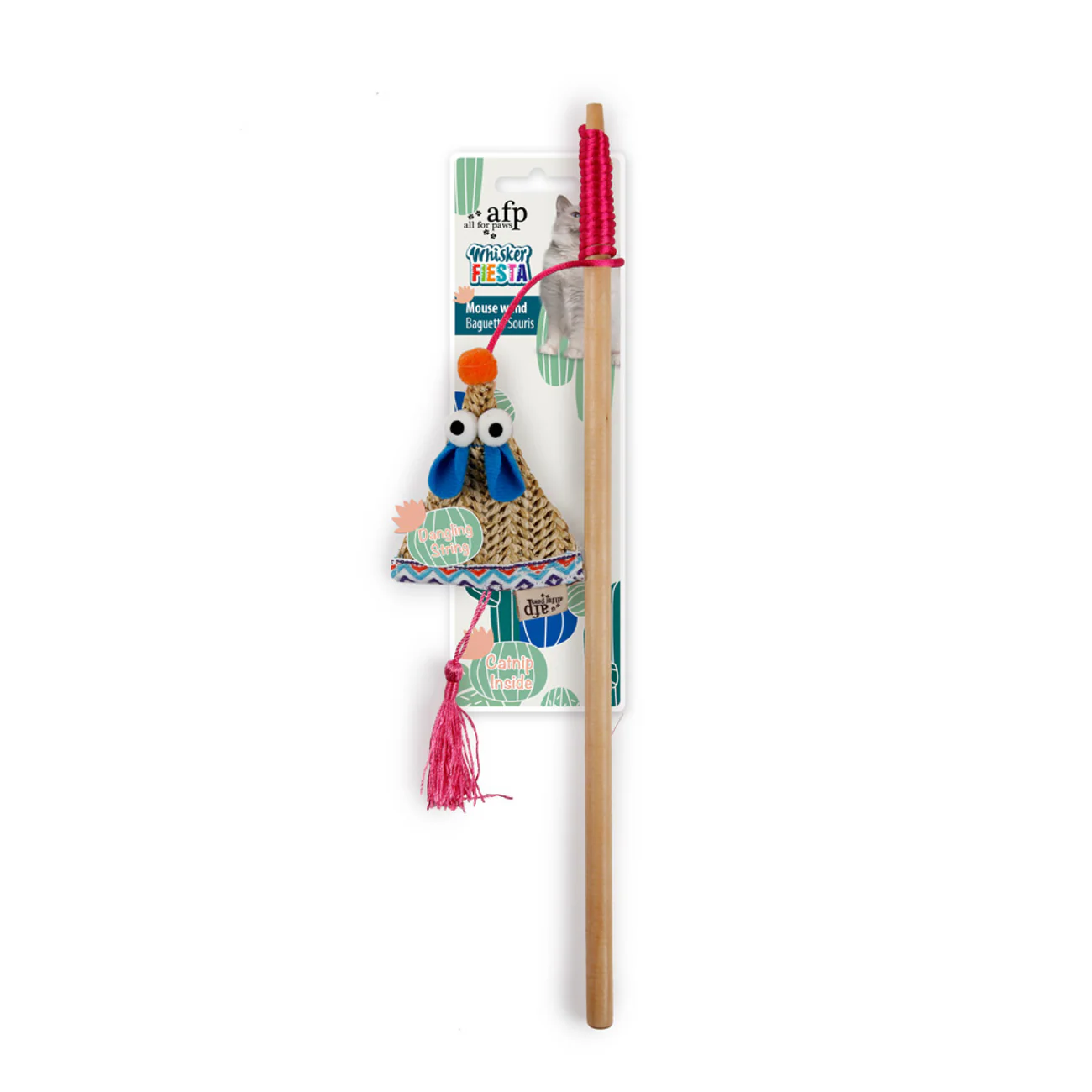 AFP Whisker Fiesta Mouse w Dog & Cat Toy